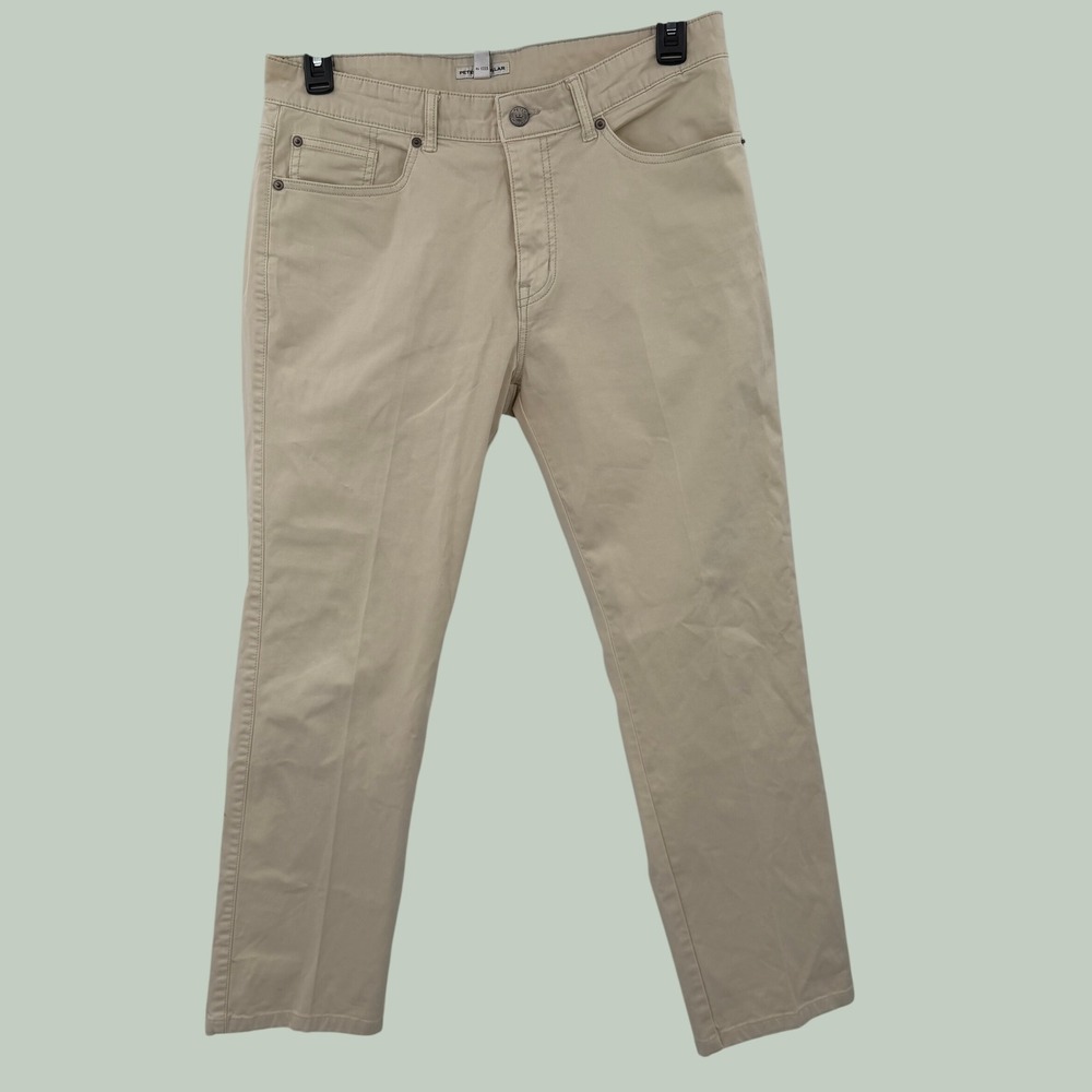 Peter Millar Mens 34 Khaki Tan Five Pocket Straight Leg Pants RN 100308